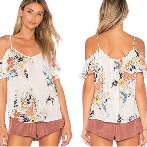 Joie Cold Shoulder Silk Top